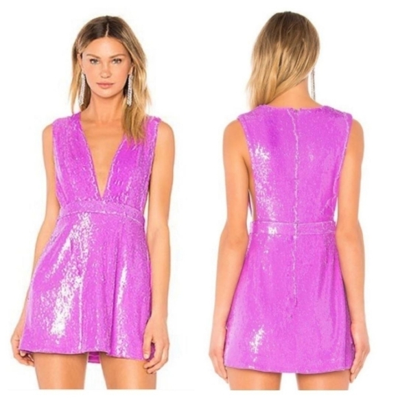 NBD Chiquita Sequin Mini Dress Violet - Picture 1 of 8